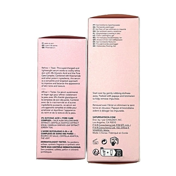 Saturday Skin Pore Active Treatment Refining Pore Gel Bundle Clean K Beauty New - Picture 2 of 4